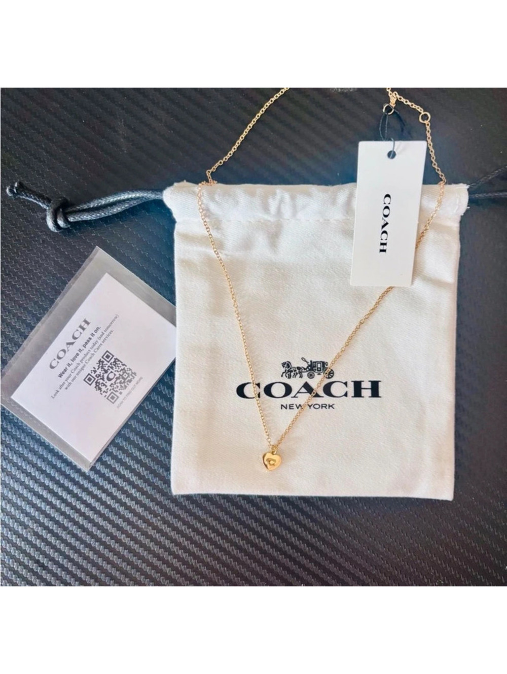Coach Gold Heart Charm Necklace *NIB*
